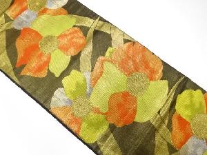 アンティーク　花模様織り出し袋帯（材料）